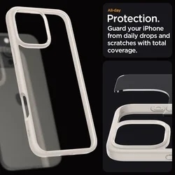 Telefontok iPhone 16 Pro Max - SPIGEN ULTRA HYBRID - átlátszó/titánium szilikon tok-9
