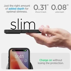 Telefontok iPhone 16 - SPIGEN ULTRA HYBRID - átlátszó/fekete szilikon tok-12