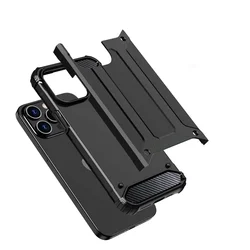 Telefontok iPhone 16 Pro - Defender II fekete ütésálló hátlap tok-1