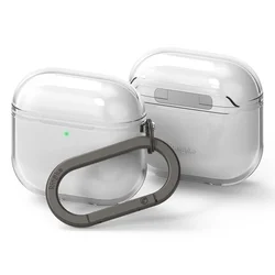 AirPods 4 tartó: RINGKE AIR átlátszó tok, karabinerrel-3