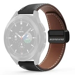 Samsung Galaxy Watch FE okosóra szíj - Dux Ducis YA - fekete bőr szíj (20 mm)-1