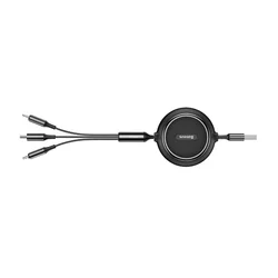 Baseus Golden Loop - 3in1 kábel - USB - Lightning / Type-C / MicroUSB fekete kábel 3,5A-2