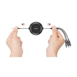 Baseus Golden Loop - 3in1 kábel - USB - Lightning / Type-C / MicroUSB fekete kábel 3,5A-1