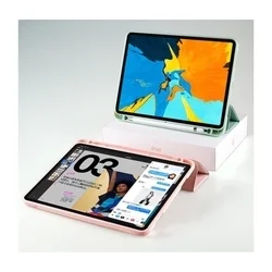 Tablettok iPad 2021 10.2 (iPad 9) - pink smart case, ceruza tartóval-1