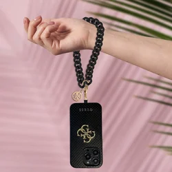 Telefontok: Guess - Hand Strap 4G Charm fekete karlánc - univerzális tokba helyezhető csuklópánt -2