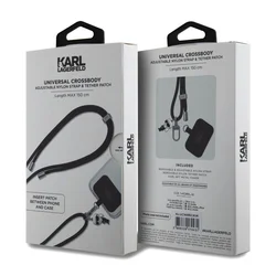 Telefontok: Karl Lagerfeld Universal Crossbody Strap Cord - Univerzális - tokba helyezhető nyakba akasztó - fekete-2