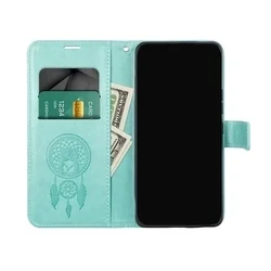 Xiaomi Redmi 14C telefontok - MEZZO bagoly mintás zöld mágneses szilikon keretes könyvtok ﻿-2