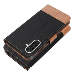 Samsung Galaxy A36 5G telefontok- Jeans - fekete/barna ráhajtófüles könyvtok-1