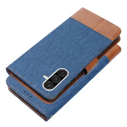 Samsung Galaxy A36 5G telefontok - Jeans - kék/barna ráhajtófüles könyvtok-1