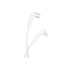 Maxlife MXUC-09 kábel - Type-C (USB-C) / Lightning fehér kábel 1m (90 fokban elfordított csatlakozó végekkel) 27W-2