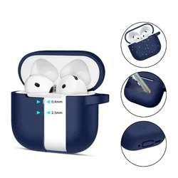 Tech- Protect Hook AirPods 4 tartó - kék szilikon tok, karabinerrel-1