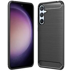 Telefontok Samsung Galaxy A56 5G - CARBON fekete szilikon hátlap tok-1