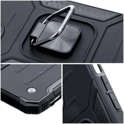 Xiaomi Redmi 14C telefontok - Nitro Ring Armor - fekete gyűrűs, kitámasztható, ütésálló műanyag hátlaptok-2