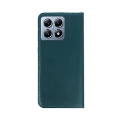 Xiaomi 14T Pro 5G telefontok - Smart Magnetic zöld szilikon keretes mágneses könyvtok-2