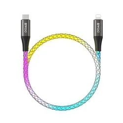 BWOO X279C kábel - LED-es Type-C (USB-C) / Lightning kábel 27W, 2m ﻿-1