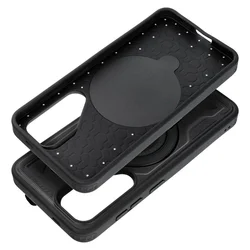 Samsung Galaxy S25 - FROST ARMOR fekete szilikon tok, kitámasztó ujjgyűrűvel-3