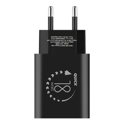 OBAL:ME - USB-s, fekete hálózati töltő fej, 18W-1