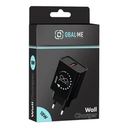 OBAL:ME - USB-s, fekete hálózati töltő fej, 18W-3