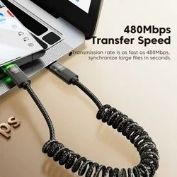 Tech- Protect UB20T - Type-C (USB-C) / Type-C (USB-C) fekete szövet kábel, 180cm, 100W/5A-3