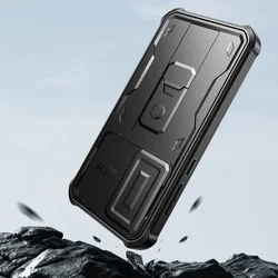 Telefontok Samsung Galaxy A16 4G / 5G - Tech- Protect Kevlar Pro- átlátszó előlap + plexi fekete hátlapi 360°-os tok , kitámasztható-3