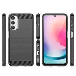 Samsung Galaxy S25+ (S25 Plus) telefontok - Carbon Fiber - fekete szilikon hátlap tok-1