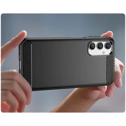 Samsung Galaxy S25+ (S25 Plus) telefontok - Carbon Fiber - fekete szilikon hátlap tok-2