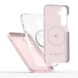 Samsung Galaxy S25 telefontok - Tech-Protect Liquid - MagSafe kompatibilis pink hátlap tok ﻿-1