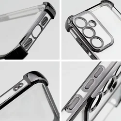 Samsung Galaxy S25+ (S25 Plus) telefontok - Electro - ütésálló, átlátszó szilikon hátlap tok, fekete kerettel-2