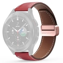 Samsung Galaxy Watch7 okosóra szíj - Dux Ducis YA - piros bőr szíj (20 mm)-1