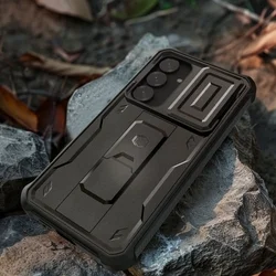 Telefontok Samsung Galaxy S25 - Tech- Protect Kevlar Pro- átlátszó előlap + plexi fekete hátlapi 360°-os tok , kitámasztható-6
