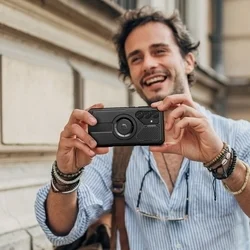 Telefontok Samsung Galaxy S25 - Kevlar MAGSAFE - átlátszó előlap + plexi fekete hátlapi 360°-os tok , kitámasztható-6