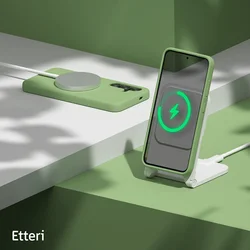 Samsung Galaxy S25 telefontok - Etteri - zöld színű szilikon hátlap tok-6
