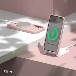 Samsung Galaxy S25 telefontok - Etteri - púder pink színű szilikon hátlap tok-6