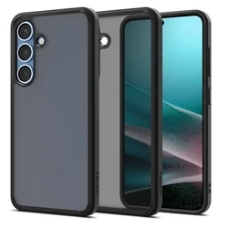 Telefontok Samsung Galaxy S25 - SPIGEN ULTRA HYBRID - áttetsző/fekete szilikon tok-1