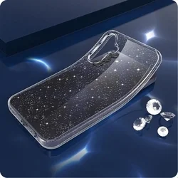 Samsung Galaxy S25 telefontok - Glitter - átlátszó csillámos hátlap tok-2
