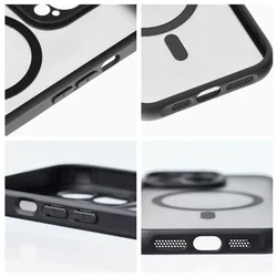 Xiaomi Redmi Note 14 Pro 5G telefontok - FULL MATTE MAG COVER - MagSafe kompatibilis áttetsző/fekete szilikon tok-1