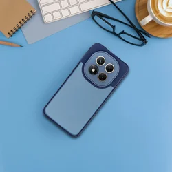 Xiaomi Redmi Note 14 Pro+ 5G telefontok - Variete - kék áttetsző hátlap tok, kék kerettel-2