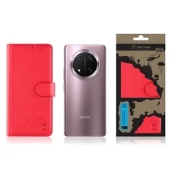 Honor Magic7 Lite telefontok - Tactical Field piros szilikon keretes könyvtok mágneses ráhajtófüllel-2