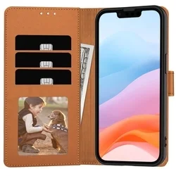 iPhone 16e telefontok - Tech- Protect Wallet - barna bőr könyvtok, ráhajtófüllel ﻿-2