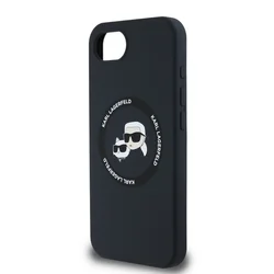 Telefontok iPhone 16e - Karl Lagerfeld és Choupette - MagSafe kompatibilis fekete hátlap tok-4