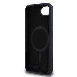 Telefontok iPhone 16e - Karl Lagerfeld és Choupette - MagSafe kompatibilis fekete hátlap tok-5