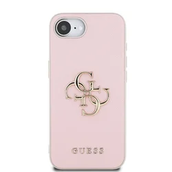 Telefontok iPhone 16e - Guess Grained 4G Metal Logo - pink hátlap tok-2