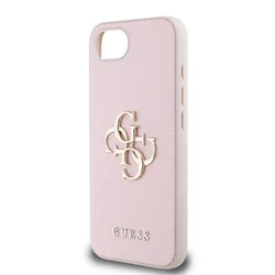 Telefontok iPhone 16e - Guess Grained 4G Metal Logo - pink hátlap tok-4