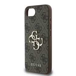 Telefontok iPhone 16e - Guess 4G Metal Logo - barna hátlap tok-4