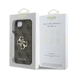 Telefontok iPhone 16e - Guess 4G Metal Logo - barna hátlap tok-6