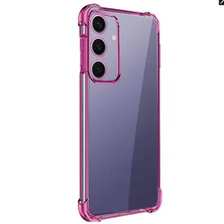 Telefontok Samsung Galaxy S25+ (S25 Plus) - Electro - ütésálló, átlátszó szilikon hátlap tok, pink kerettel-1