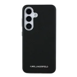 Samsung Galaxy S25+ (S25 Plus) telefontok - Karl Lagerfeld Saffiano Metal Logo - fekete hátlap tok-1