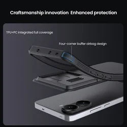 Telefontok Xiaomi Poco X7 Pro 5G - Nillkin csúsztatható kameravédős fekete hátlap tok-4
