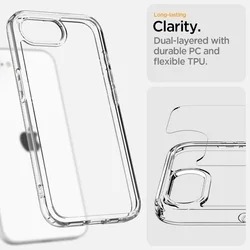 Telefontok iPhone 16e - SPIGEN Ultra Hybrid Crystal Clear - átlátszó hátlap tok-10