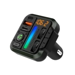 Transzmitter: Bluestar AutoBeat MT04B - autós FM/Bluetooth transzmitter + USB / Type-C (USB-C) autós töltő, fekete, 20W-3